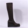Marco Moreo Liege Studed Knee High Wedge - Brown Stretch